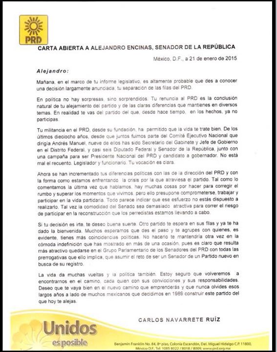carta encinas navarrete