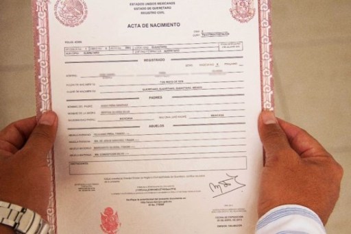 acta nacimiento