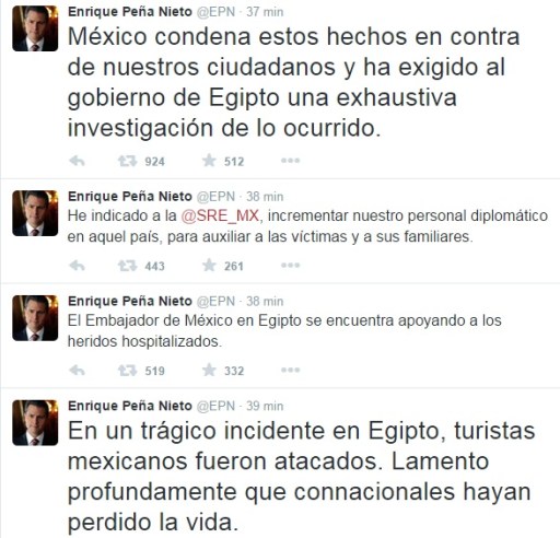 EPN condena ataque en Egipto